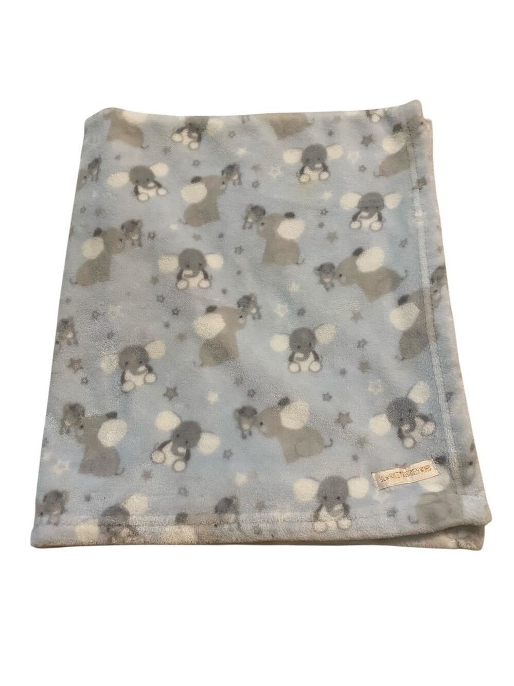Blankets & Beyond Elephant Blue Gray Fleece Baby Blanket Jungle Throw Small Boy